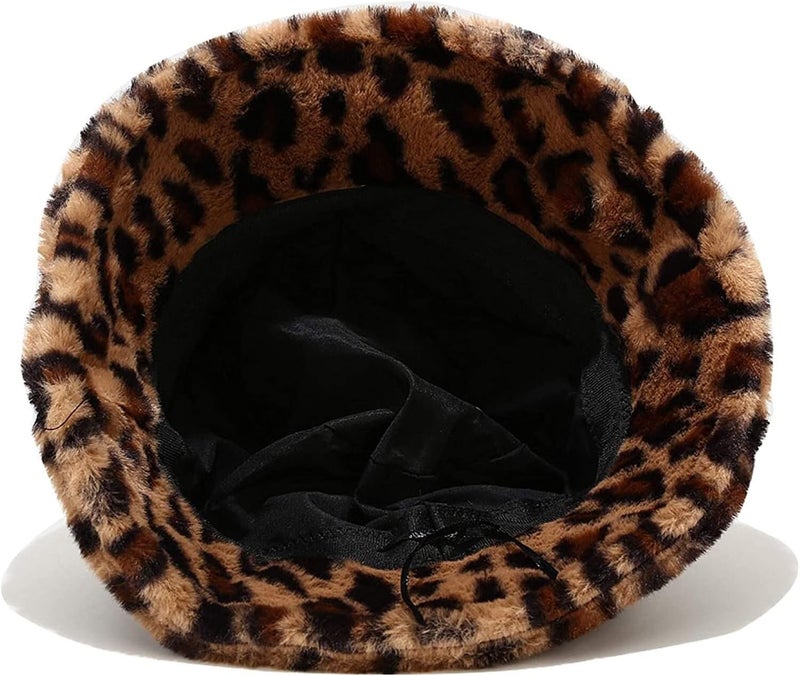 BEARUN Winter Faux Fur Furry Bucket Hat Fluffy Fuzzy Warm Hat Plush Fisherman Hat for Women Men Teens Girls - Image 2